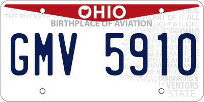 OH license plate GMV5910