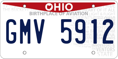 OH license plate GMV5912