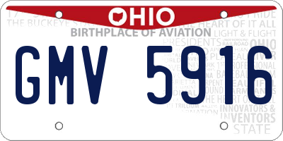 OH license plate GMV5916
