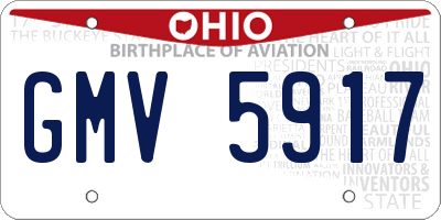 OH license plate GMV5917