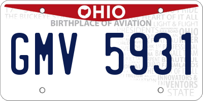 OH license plate GMV5931