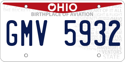OH license plate GMV5932