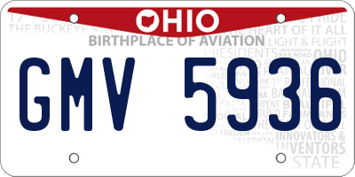 OH license plate GMV5936