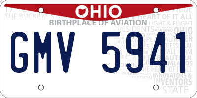 OH license plate GMV5941