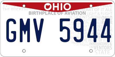 OH license plate GMV5944