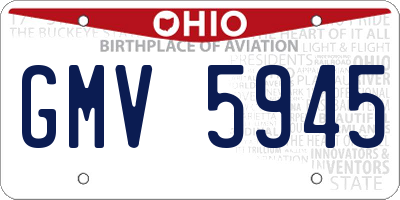 OH license plate GMV5945