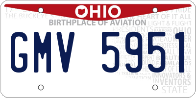 OH license plate GMV5951