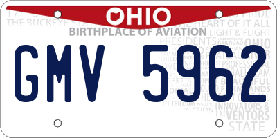 OH license plate GMV5962