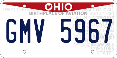 OH license plate GMV5967