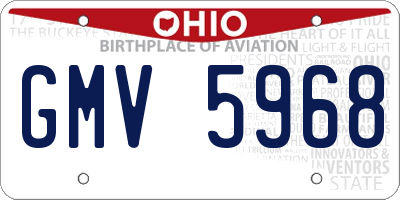 OH license plate GMV5968