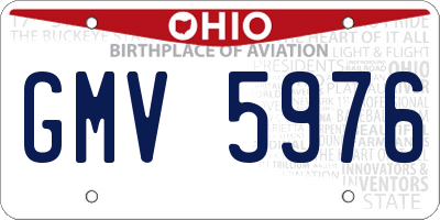 OH license plate GMV5976