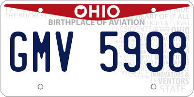 OH license plate GMV5998