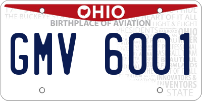 OH license plate GMV6001