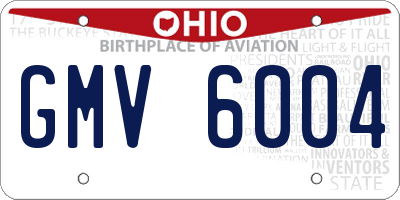 OH license plate GMV6004
