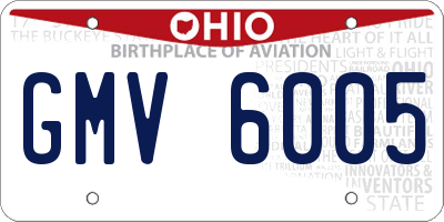 OH license plate GMV6005