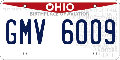 OH license plate GMV6009