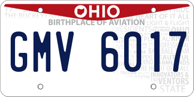 OH license plate GMV6017