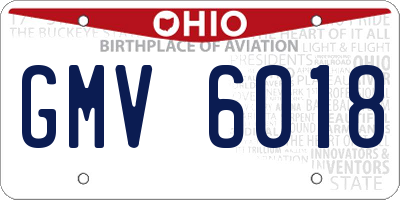 OH license plate GMV6018