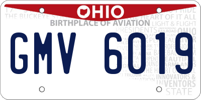 OH license plate GMV6019