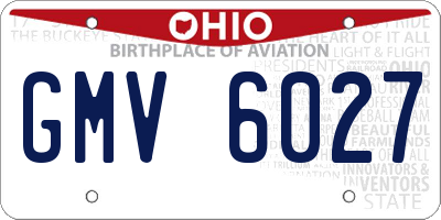 OH license plate GMV6027