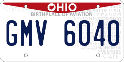 OH license plate GMV6040