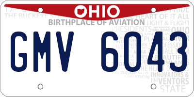 OH license plate GMV6043