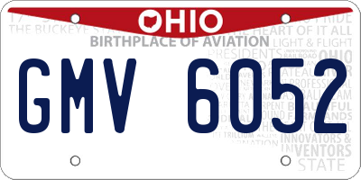 OH license plate GMV6052