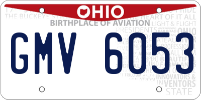 OH license plate GMV6053