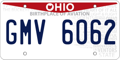 OH license plate GMV6062
