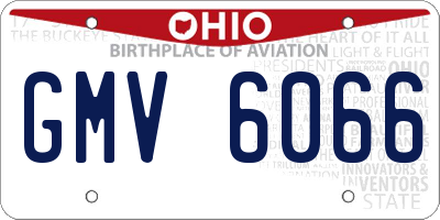OH license plate GMV6066