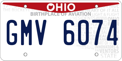 OH license plate GMV6074