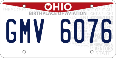 OH license plate GMV6076