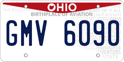 OH license plate GMV6090