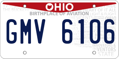 OH license plate GMV6106