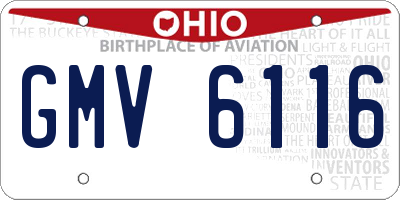 OH license plate GMV6116