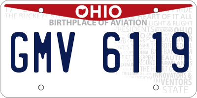 OH license plate GMV6119