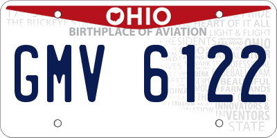 OH license plate GMV6122