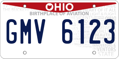 OH license plate GMV6123