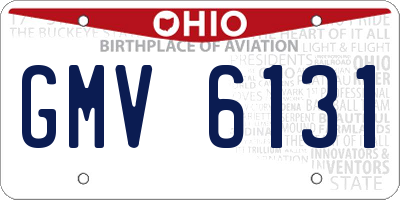 OH license plate GMV6131