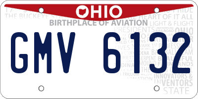 OH license plate GMV6132