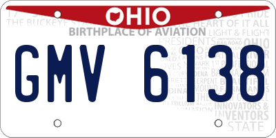 OH license plate GMV6138