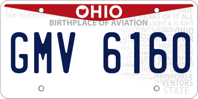 OH license plate GMV6160