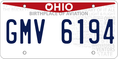 OH license plate GMV6194