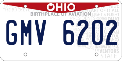 OH license plate GMV6202