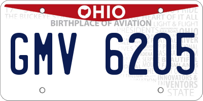 OH license plate GMV6205