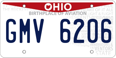 OH license plate GMV6206