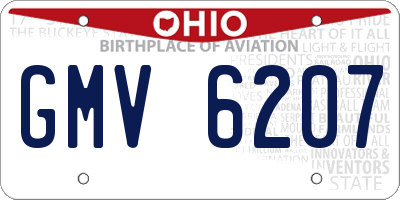 OH license plate GMV6207