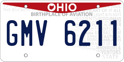 OH license plate GMV6211