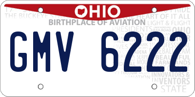 OH license plate GMV6222