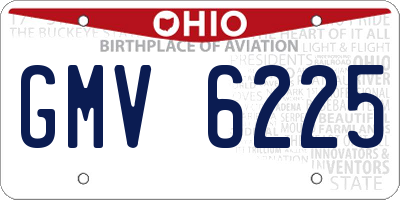 OH license plate GMV6225